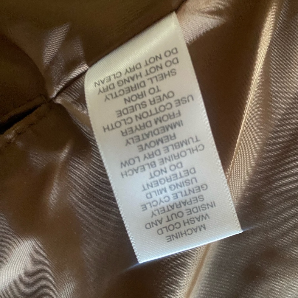 Christopher & Banks Brown Suede Jacket Women Large Lined Embroidered Details - Picture 4 of 12
